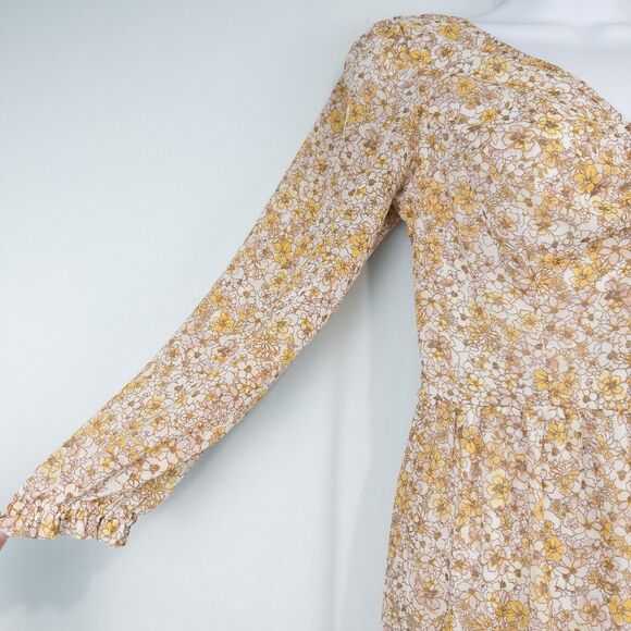 Sincerely Jules Floral Tiered Ruffle Midi Dress Small Smocked Cottage Prairie - Picture 10 of 16